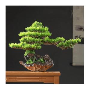 Künstlicher Bonsai-Baum Künstliche Bonsai-Kiefer, 61 cm, künstliche Topf-Kiefer, künstliche Pflanzen for Heim- und Bürodekoration, Höhe 40,6 cm Künstliche Bäume Pflanzen(C)