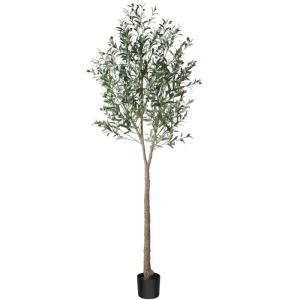 Künstliche Olivenbaum Pflanzen 210cm Fake Tropische Plastik Pflanze Perfekte Große Pflanzen im Topf für Indoor Outdoor Haus Büro Garten Moderne Dekoration Housewarming Geschenk