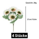 Kunst Blumen 20 Stück Künstliche Sonnenblumen Kunstblumen Deko Einzelstiel wie Echte Fake Sunflower Kunstpflanze für Hochzeit Blumensträuße Garten Tischdeko 1509