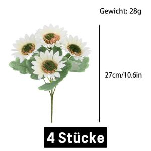 Kunst Blumen 20 Stück Künstliche Sonnenblumen Kunstblumen Deko Einzelstiel wie Echte Fake Sunflower Kunstpflanze für Hochzeit Blumensträuße Garten Tischdeko 1509