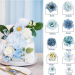 20 stuks , , namaakmini-bloemen van zijde, voor woondecoratie, bruiloften (blauw)