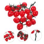 12 STK Simulierte Kirschtomaten Simulation Obstdekoration Mini-Cherry-Tomaten falsches Obst Künstliche Tomaten Dekorative Tomaten Zuhause gefälschte Fruchtstütze Hausbedarf PVC 