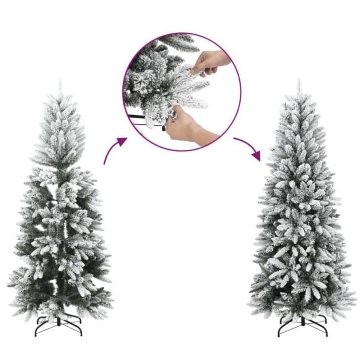 Tannenbaum Kunstbaum mit PVC-Spitzen, Weihnachtsdeko Dekobaum für Innen Außen Künstlicher Weihnachtsbaum Klappbar Beschneit 120 cm