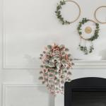 als echt, hangende , 43 cm, decoratieve planten, kunstplant in pot, hangende eucalyptus, plastic planten voor slaapkamer, woonkamer, kantoor, decoratie, roze