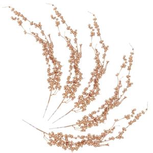 5st Künstliche Goldene Beere Weihnachtsbaum Weihnachtliche Beerenstiele Weihnachten Beerenpflücker Zweig Weihnachtliche Beerensprays Gefälschte Beerenzweige Schaum