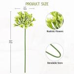 5 stuks kunstbloemen, sierlelie als echte kunstmatige agapanthus, bloemen, 75 cm lengte, lentebloemen, groene decoratieve bloemen voor bloemstuk, thuis, resto, kantoordecoratie