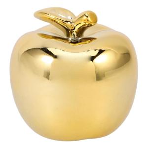 1stk -Keramik-Ornament Weihnachtliche Wohnkultur Pole Lebensechte Äpfel Weihnachtstischschmuck Fruchtmodell Künstliche Fruchtdekoration Obststatue Weihnachtsschmuck Golden