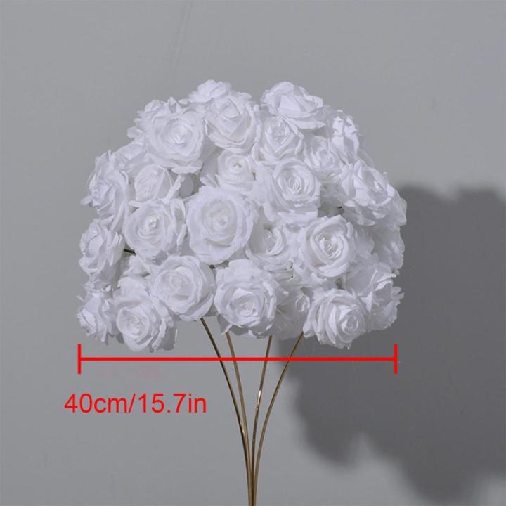 Reine weiße Rose Blume Kugeln, gefälschte Blumen Rosen Kugeln, künstliche Florale Kugel für Mittelstücke Tische, Party, Valentinstag (40cm)