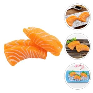 6 stuks model zalmfilet vlees fotografie rekwisiet voedsel speelgoed gesimuleerde zalmschijf keukendecoratie en accessoires sashimi schijf model Japan kind PVC sushi