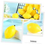 18 STK Mini-Zitronenimitat Miniaturen Obstladen-Zitronen-Dekor partydekorationen Mini-Spielzeug künstliche Zitronen bastelzeug Zitrone schmückt Zitronenornament PVC Yellow