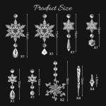 16 stuks kerstdecoratie, sneeuwvlokken, ijspegel, kerstboomversiering, kristallen decoraties, kerstboomversiering, sneeuwvlokken, decoratie, acryl, kerstboomdecoratieset