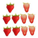 3 Sätze Künstliche Erdbeere Künstliche Erdbeerdekoration Falsches Obst Künstliche Früchte Zur Lebensechten Dekoration Erdbeer Schimmel Gefälschte Erdbeere PVC 10 Stück * 3