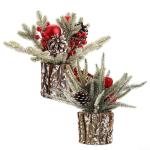 Künstlicher Weihnachtsbaum, Simulation, Mini-Weihnachtsbaumschmuck, 25 cm, für Zuhause, Tischplatte, Winter-Weihnachtsdekoration (B)