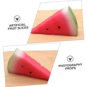 4 stuks gesimuleerde watermeloen decoratieve kunstvruchten decoratie watermeloenschijf haarspelden plastic fruit gesneden watermeloen rood voedsel pvc