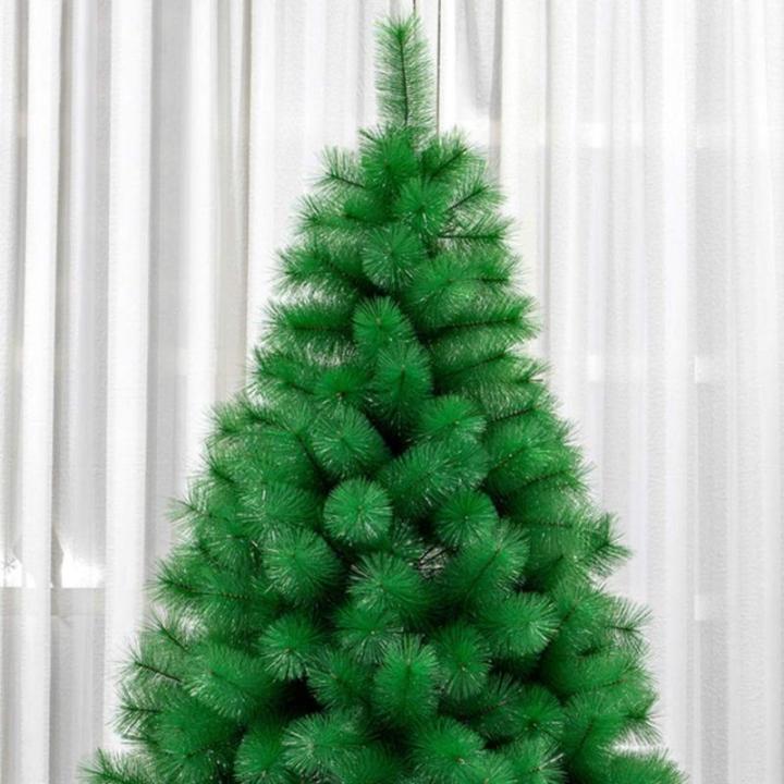 Grüner Weihnachtsbaum mit hoher Dichte, Material PVC, künstliche Kiefern mit Metallständer, unbeleuchtet, ohne Dekoration, leicht zusammenzubauen, nackter Baum, 3 m, modi，2.4m