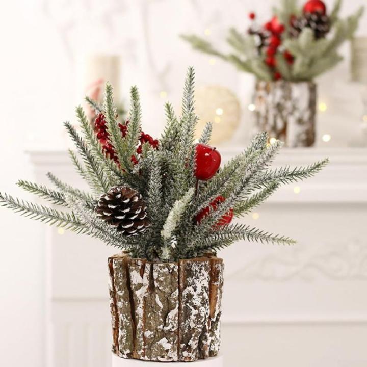 Künstlicher Weihnachtsbaum, Simulation, Mini-Weihnachtsbaumschmuck, 25 cm, für Zuhause, Tischplatte, Winter-Weihnachtsdekoration (B)