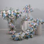 24in Durchmesser Rose Blume Kugeln & Blume Kranz, gefälschte Blumen Rosen Kugeln, künstliche Florale Kugel für Mittelstücke Tische, Party, Valentinstag (Blue Ball,60cm)