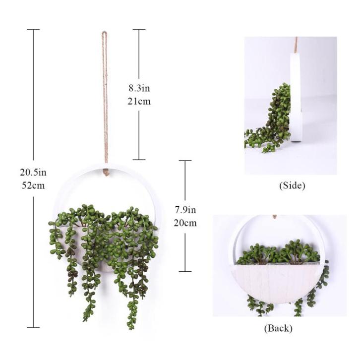 Kunstvetplanten, 2 stuks, hangende parelketting, plantenmand, kunstbloem, plant, voor binnen en buiten, bruiloft, feest, huis, tuin, wanddecoratie