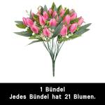 Kunstblumen 21 pcs Künstliche Blumen Tulpe Kunstblume Tulpen Real Touch Blumensträuße Dekoration für Hochzeitsdekoration Küche Büro Café Wohnkultur Rosa 1802