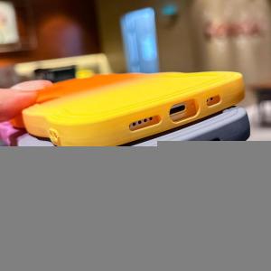 Miagon Gradient esthetische golfhoes voor iPhone 14 Pro, schattige golven, telefoonhoes voor dames en meisjes, krullend frame, design, siliconen TPU bumper beschermhoes