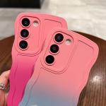 Miagon Gradient esthetische golfhoes voor Samsung Galaxy A24 4G, schattige golven, telefoonhoes voor dames en meisjes, krullend frame, design, siliconen TPU bumper beschermhoes