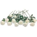 12 stuks Kunstmatige Rozen, 53cm Kunstrozen Enkele Lange Steel , Realistische voor Bruiloftsboeket, Thuis Tuin Woonkamer Hotel Kantoor Decoratie (Weiß)
