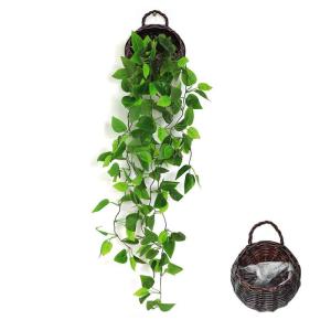 Kunstmatige klimopslinger kunstmatige hangende planten binnenshuis, hangende mandplanten, kunstmatige hangende planten buiten, valse klimop hangende wijnstokken voor thuis, muur, b
