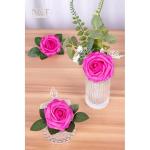 Kunstrozen, 25 stuks schuimrozen, kunstrozen met steel, voor bruiloft, boeketten, bruid, babyshower, feest, woondecoratie, fuchsia