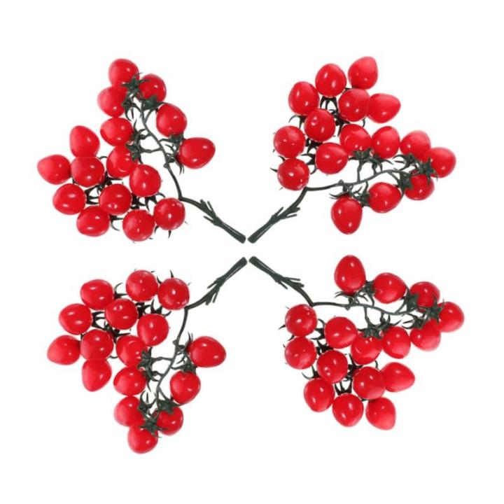 16 STK Simulierte Kirschtomaten Obst-Requisite Mini-Cherry-Tomaten Simulation Kirschtomaten Künstliche Kirschtomaten Kirschtomatenmodell Hausbedarf Lebensechte Tomaten PVC Rot