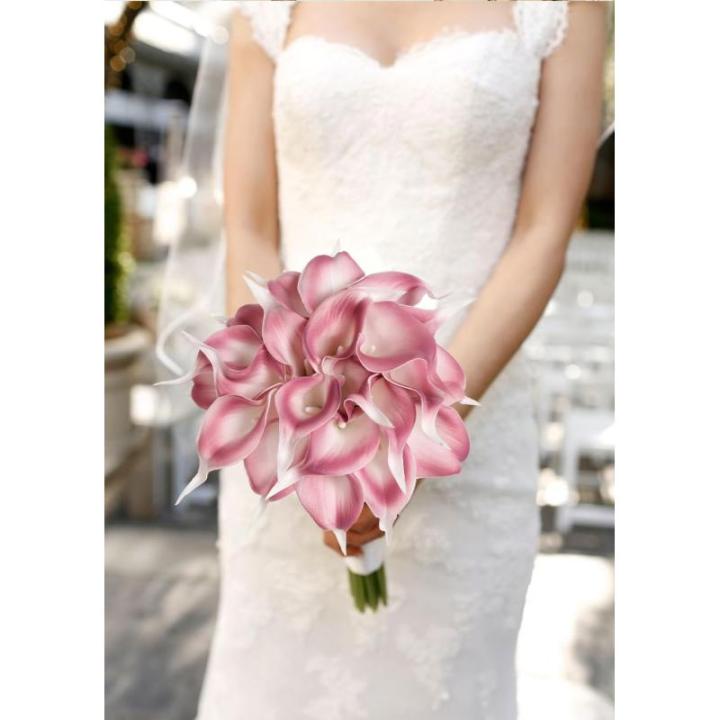 Pinke künstliche Calla-Lilien, 24 Stück, fühlen sich echt an, rosa Calla-Lilien, Kunstblumen, Arrangement für Zuhause, Party, Hochzeit, Blumenstrauß, Tafelaufsätze, Blume, He