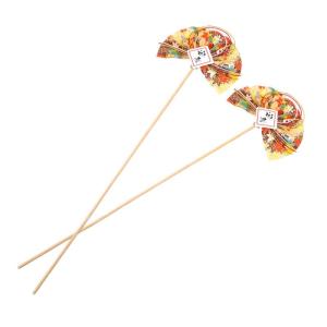 2st Blumenstab Japanische Kuchendekorationen Cupcake-kuchen-picks Blumendekor Japanische Cupcake-topper Diy-fan-pick Ostern Cupcake Picks Blumenarrangement-picks Hölzern Golden