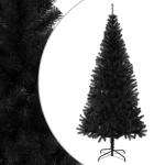 Kunstkerstboom met standaard, 180 cm hoog, kerstdecoratie, hoge kunstdennenboom, pvc en staal, zwart