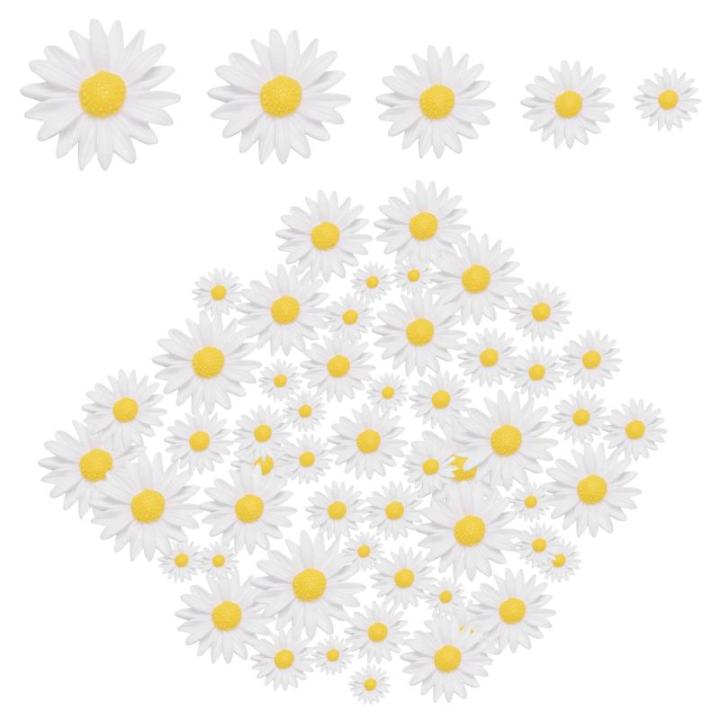 50st Resin Daisy Flower Charms, Plaksteen Hars Daisy Flowers Charms Mini Resin Daisy Flowers Daisy Resin Charms Daisy Embellishments Daisy Flowers for Crafts DIY Decoratie (5 Maten