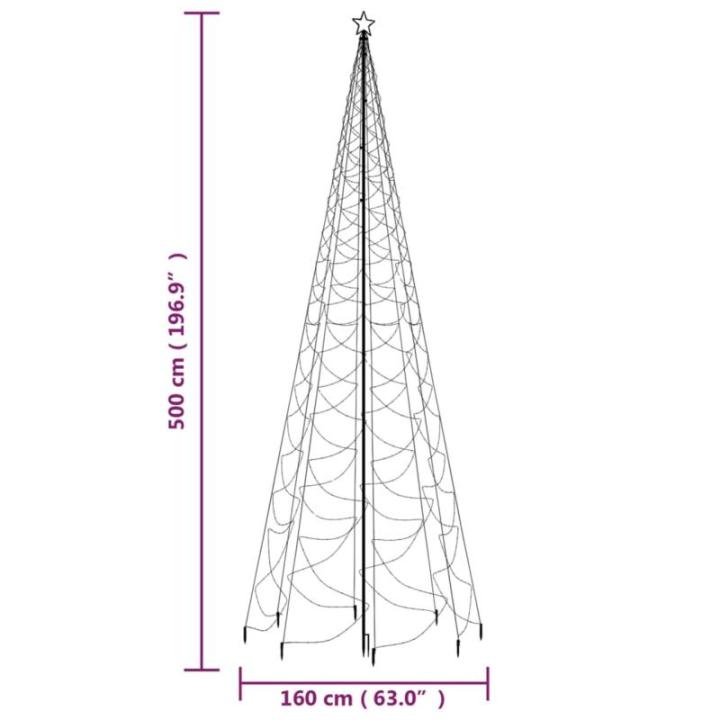 LED-Weihnachtsbaum mit Erdnägeln Tannenbaum Lichterbaum Weihnachtsdeko Beleuchtung Außen Beleuchtet Lichterkette 1400 LEDs Blau 5 m