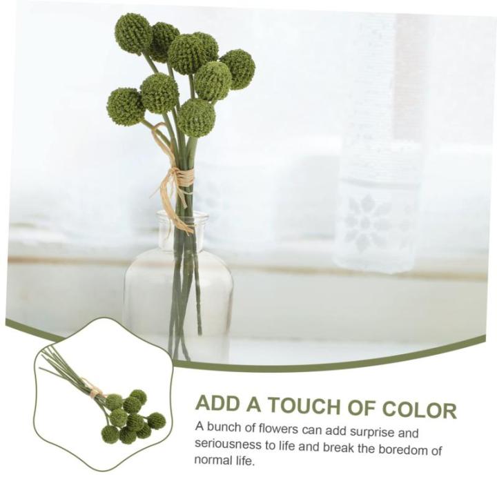 1stk Simulierte Kugelchrysantheme Löwenzahn-dekor Blumensträuße Party-kunstblume Blumenarrangement Strauß Simulations-blumenstrauß-dekor Künstliche Hortensien Green Plastik