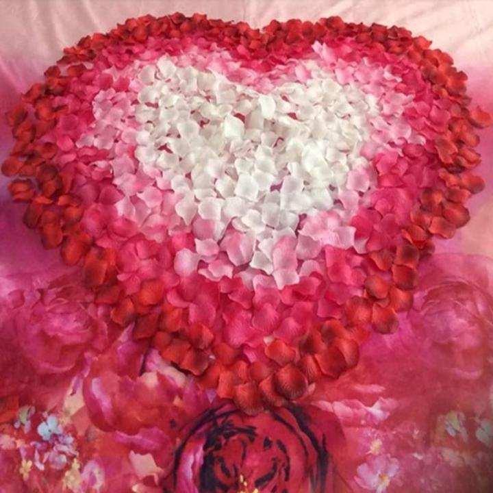 Kunstrozenblaadjes, 1000 stuks, romantische decoratie voor bruiloft en slaapkamer, mooie rozenblaadjes als verjaardagscadeau voor hem, fantastische verjaardagsdecoratie (roze)