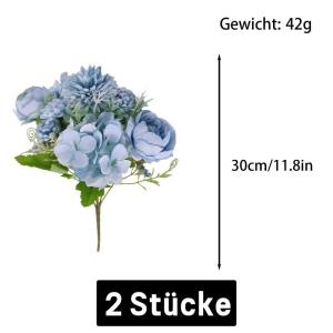 Kunstbloemen, 14 bundels pioenrozen, kunstbloemen, decoratie, als echt voor bruiloft, thuis, tafel, party, raamdecoratie 1012