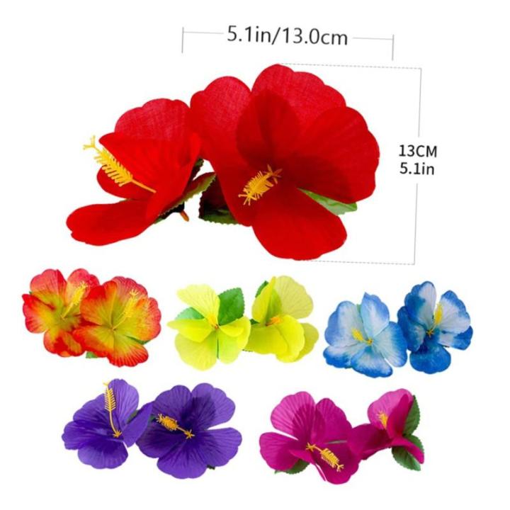 1 Satz Simulation Hibiskus Künstliche Hawaiianische Tropisches Blumendekor Abs Hochzeitsdeko Künstliche Blüten Hawaii-blumendekor Künstliche Blumenarrangements Stoff 72st