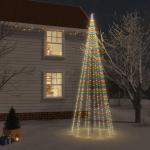 Kerstboom met haringen, lichtboom, kerstdecoratie, sterverlichting, buiten, verlichte lichtketting, meerkleurig, 732 leds, 500 cm
