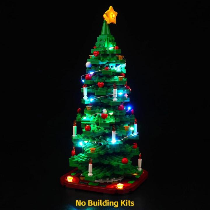 Ledverlichtingsset compatibel met Lego 40573 kerstboom (geen model), led-verlichtingsset voor kerstboom, creatief speelgoed, standaard versie