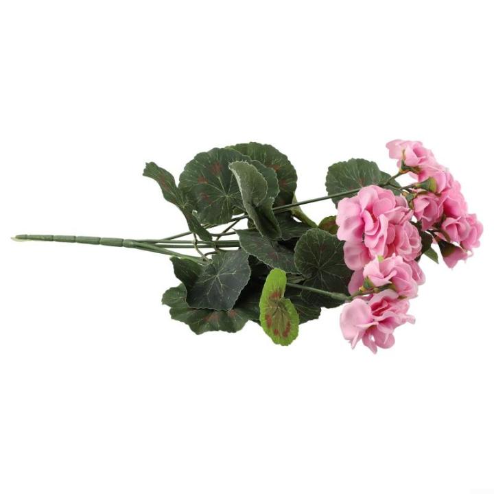 Künstliche Geranien, Blumen, künstliche Pflanze, Geranie, Strauch, Blumen, künstliche Flora, Heimdekoration, Zubehör, künstliche Pflanzen (lila)