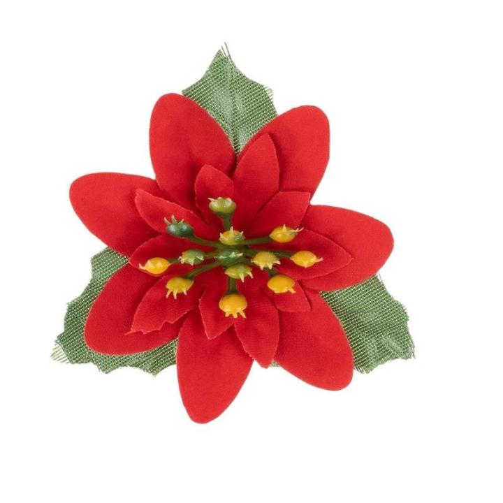 Decoratieve bloemen, , bloemen, verschillende soorten, ca. diameter 4 - 5 cm (kerstster 1 - rood - 15 stuks)
