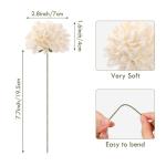 , 20 stuks dahlia-bloemen met bladeren en stelen, doe-het-zelf crème dahlia schuim bloem voor bruiloft boeketten bloemen centerpieces arrangementen feesttafels woondecoratie