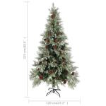 Weihnachtsbaum mit Zapfen Grün und Weiß 225 cm PVC & PE,Faltbarer und großer Weihnachtsbaum aus PVC und PE mit 1036 Spitzen für Festliche Stimmung Künstliche Weihnachtsbäume,