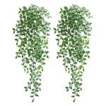 Hangende , 2 stuks, 95 cm, mandala, kunststof, planten, , groene hangplant voor muren, vensterbank, kast, decoratie, balkon, muur, hangmand, decoratie