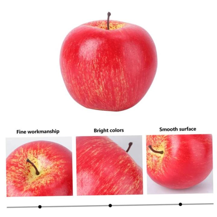 4 Sätze Künstlicher Apfel Künstliches Obstdekor Realistisches Fruchtmodell Fengshui-äpfel-Figur Simuliertes Apfelmodell Naturgetreue Fruchtdekore Modelle Harz Rot 5 Stück * 4