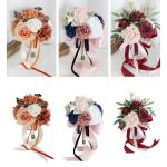 Künstlicher Blumenstrauß mit Pfingstrose und Rose für Hochzeiten, dekorative Blumenornamente, Handheld für Brautstrauß, Hochzeitsfeier