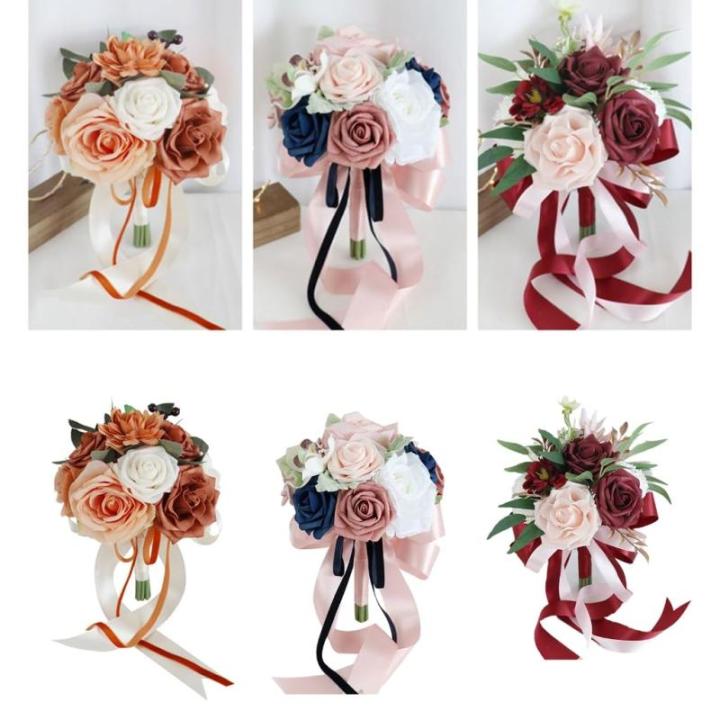 Künstlicher Blumenstrauß mit Pfingstrose und Rose für Hochzeiten, dekorative Blumenornamente, Handheld für Brautstrauß, Hochzeitsfeier