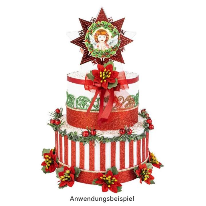 Decoratieve bloemen, , bloemen, verschillende soorten, ca. diameter 4 - 5 cm (kerstster 1 - rood - 15 stuks)