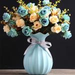 Kunstblumen Künstliche Blumen mit Keramiktopf, künstliche Pflanzen, künstliche Seidenrosenblumen für Hausdekoration, Blumenarrangements, Mehrfarbig für jeden Anlass